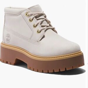 Timberland Womans Chukka Boot White Newbuck Street Lace-Up Waterproof Sz 7 & 9